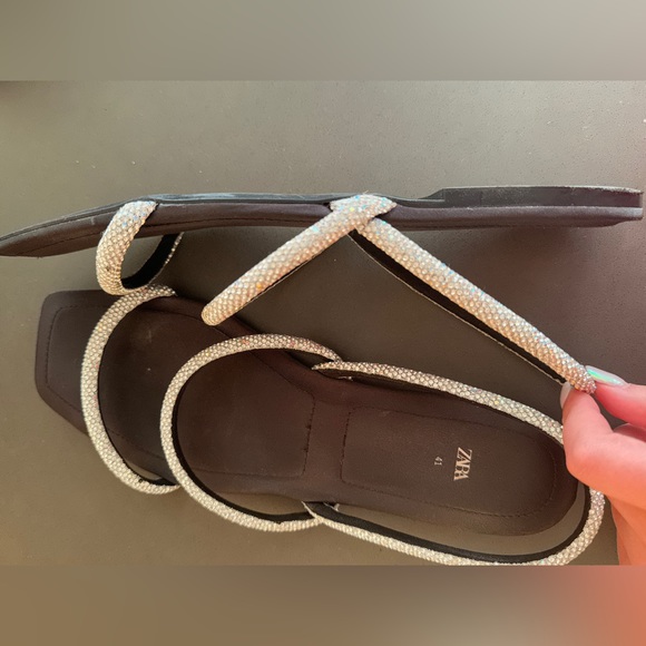 Zara Rhinestone Flat Sandals - Picture 9 of 9